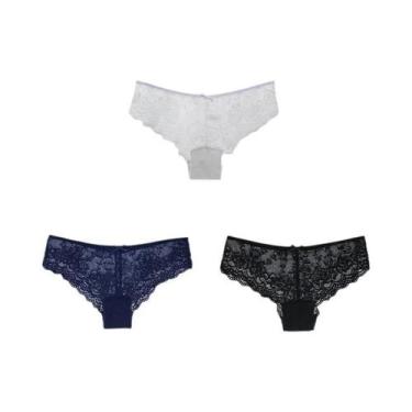 Imagem de Calcinhas Femininas Sexy De Renda Completa, Cintura Baixa, Respiráveis