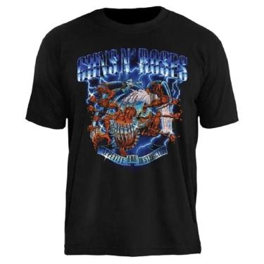Imagem de Camiseta de Banda Guns N Roses Stamp em Algodão Manga Curta-Unissex
