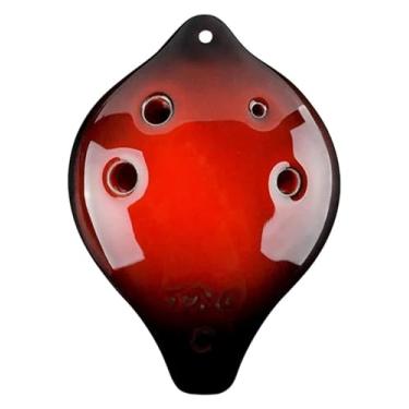 Imagem de WYNSJDBB ocarina Mini Ocarina de 6 furos super aguda adequada para crianças iniciantes Ocarina tocando instrumento musical adultos crianças iniciantes, vermelho
