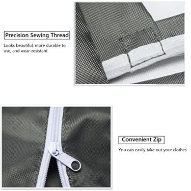 Imagem de CUOFYUNL Cesto de roupa suja suspenso Bolsa Organizador de suspensão de porta com zíper Bolsa de armazenamento para pendurar na parede Bolsa de roupas sujas de grande capacidade