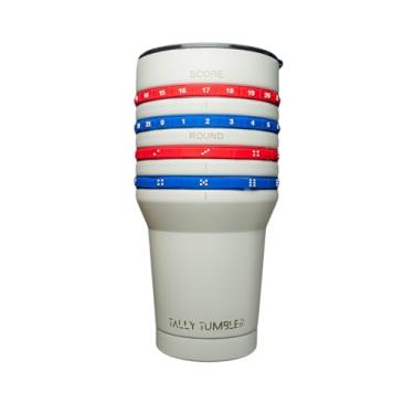 Imagem de Tally Tumbler Yard Game, copo de aço inoxidável, tampa à prova de vazamento de 850 g, isolamento de parede dupla, copo com contador de pontuação usado para rastrear pontuações de jogos e rodadas