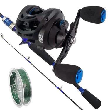 Imagem de Kit Pesca Carretilha M21 Pro Slim Vara de Carbono 1,80m Linha 4x Multi