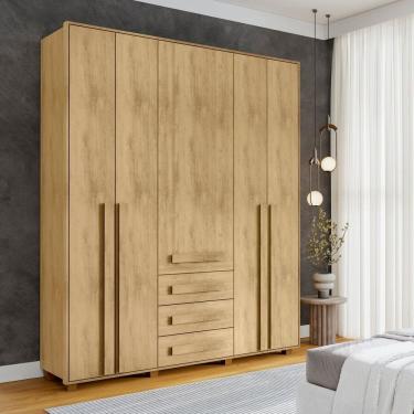 Imagem de Guarda-roupa Casal 5 Portas 3 Gavetas Las Vegas Cinamomo