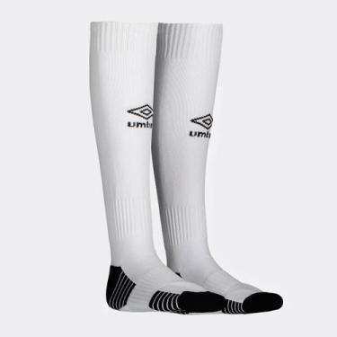 Imagem de Meião Umbro Team Infantil Branco e Preta, 29-34