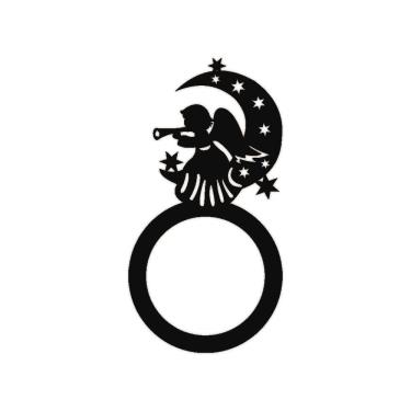 Imagem de Porta Guardanapo Anjo De Natal Kit Com 4 Peças 4,5cmx8,5cm - Cria Arte Laser Preto