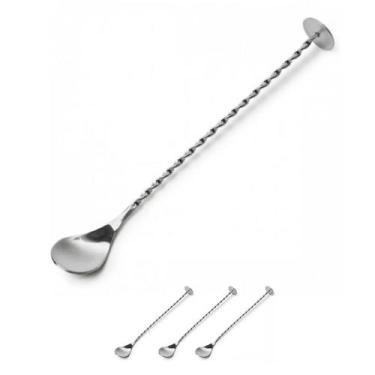 Imagem de Kit 3 Colheres Bailarina para Drinks com Disco Circular - Unyhome