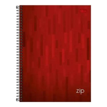 Imagem de Caderno Espiral Universitário Zip Listras 10 Matérias Vermelho - Tilibra
