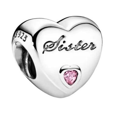 Imagem de Pulseira Feminina De Prata Esterlina 925 Com Berloques De Coração 'Amo