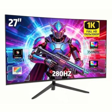 Imagem de ZZA Monitor Curvo Para Jogos De 27", Com Suporte A 240 Hz, Até 280 Fhd 1920 X 1080, Três Engastes Estreitos, Computador Freesync Premium - Melhor Experiência Jogo