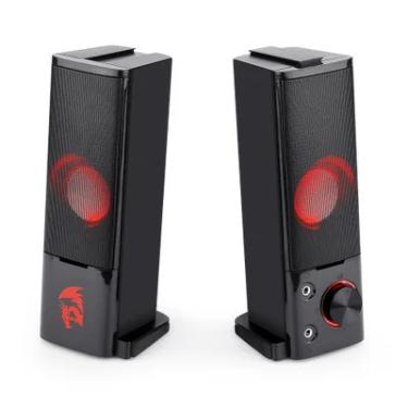 Imagem de Caixa de Som Soundbar Gamer Redragon Orpheus Stereo 2.0, 2x3W, P2 + USB, Com Led, Preto E Vermelho - GS550