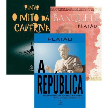 Imagem de Kit 3 Livros Platão: A República O Banquete e O Mito da Caverna Filoso