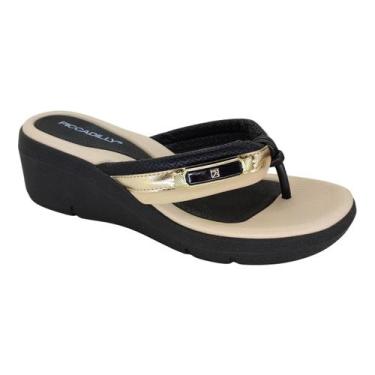 Imagem de Sandália Piccadilly Stretch Soft Pontilhado 540410 Feminino, Preto, 38