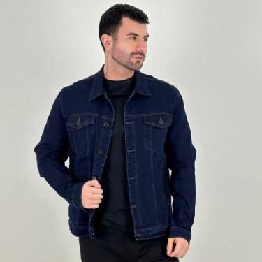 Imagem de Jaqueta Young Style Jeans Masculina, GG, Jeans escuro