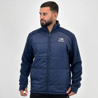 Imagem de Jaqueta Mormaii Fleece e Nylon com Zíper Masculina, P, Marinho