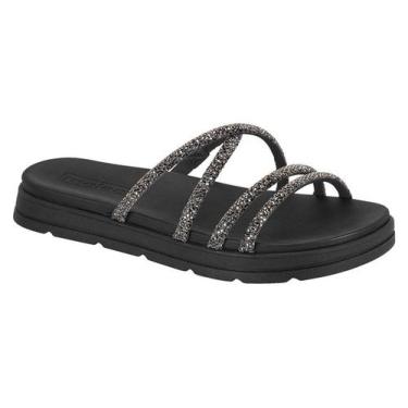 Imagem de Sandália Papete Feminina Moleca com Tiras de Strass Lançamento 5490.11