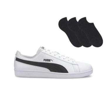 Imagem de Tênis Puma UP Unissex + 3 Pares de Meias, Branco, Preto, 42
