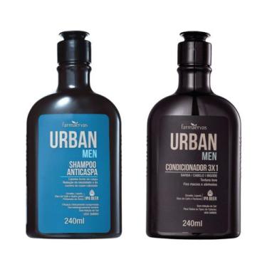 Imagem de Kit Shampoo Urban Men E Condicionador 3X1 Masculino Farmaervas 240ml