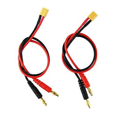 Imagem de OliYin Carregador de bateria RC XT30 a 4,0 mm Plugue Banana 16AWG 30 cm Conector de cabo 11,8 polegadas para RC Helicóptero Quadcopter Bateria Lipo (pacote com 2)