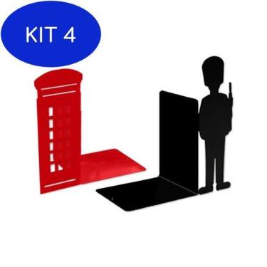 Imagem de Kit 4 Suporte Aparador De Livros Dvd Cd Londres E Soldado