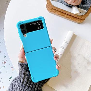 Imagem de Air-Bag Silicone Fold Case para Samsung Galaxy Z Filp 4 3 5G Capa Leve Protetora Phone Shell Soft Bumper, Azul, para Galaxy Z Flip 4