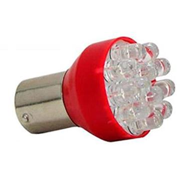 Imagem de Lampada 1034 12 Led Vermelho 24V 21/5W 10 Pcs 2 Polos Desencontrados Meia Luz Freio