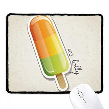 Imagem de Mousepad laranja amarelo verde picolé doce sorvete mouse pad borda costurada tapete de borracha para jogos
