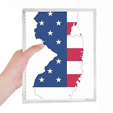 Imagem de Caderno em forma de bandeira de Nova Jersey, Mapa dos EUA, Listrado, Folha, Diário Recarregável