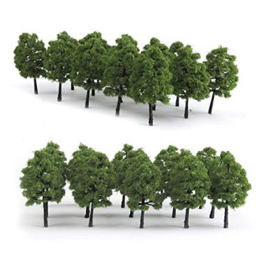 Imagem de HO Scale Trees, Mystear 50PCS HO OO Scale 1:100 Model Trees 1.4in/3.5cm Train Railroad Park Scenery Architecture Fake Trees for DIY Crafts, Building Model, Landscape