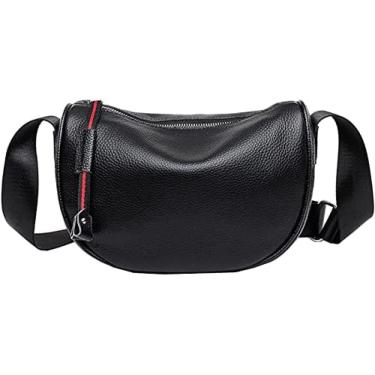 Imagem de Bolsa de ombro para mulheres Bolsa de couro PU macio Bolsa crossbody com vários bolsos Bolsa de ombro Bolsa feminina Bolsa de viagem Bolsa de ombro ajustável, preta