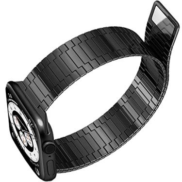 Imagem de BPAZVUH Pulseira esportiva magnética de aço inoxidável infinitamente ajustável para Apple Watch séries 10, 9, 8, 7, 6, 5, 4, 3, 2 e 1, Ultra SE de 49 mm, 46 mm, 46 mm, 46 mm, 46 mm, 46 mm, 46 mm, 46