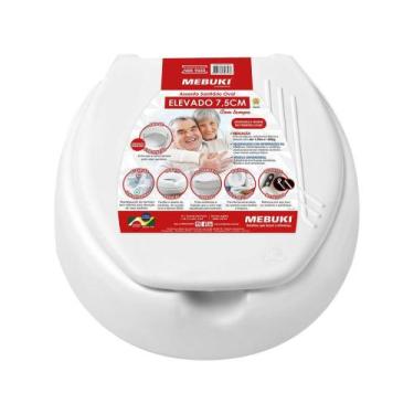 Imagem de Assento Sanitário para Idoso Elevado 7,5cm - com Tampa Mebuki Branco, 
