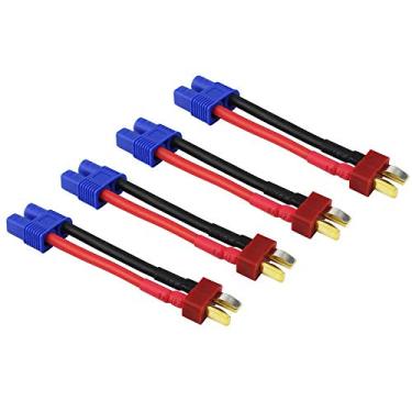 Imagem de FLY RC 4 peças EC3 fêmea para Deans T-Plug macho Losi adaptador conector com fio 14awg 5 cm para bateria LiPO sem escova