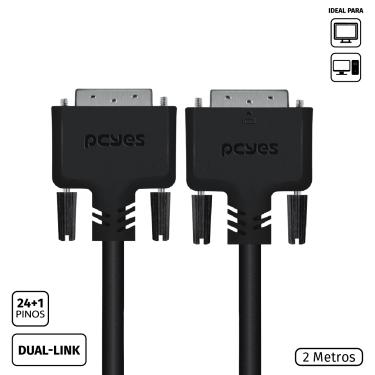 Imagem de Cabo DVI-D 24+1 para DVI-D 24+1 DUAL-LINK 2 Metros - PDDL-2