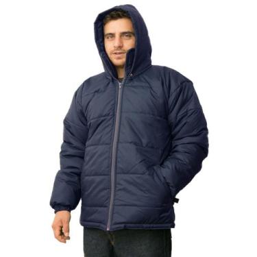 Imagem de Jaqueta Acolchoada Masculina Impermeável Com Capuz Removível Frio Inte