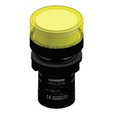 Imagem de Sinaleiro para painel de comando Led Soprano 220v Cores, Amarelo