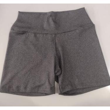 Imagem de Shorts Feminino Suplex Cós alto  - Short suplex, Cinza, M:Cintura 80cm
