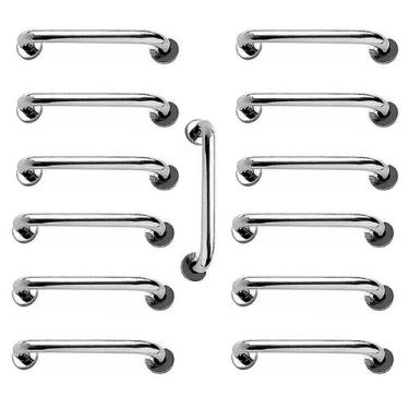 Imagem de Barra de Apoio Inox 40cm Kit 13 Unidades Idoso Banheiro Box Deficiente