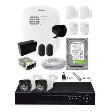 Imagem de Kit Alarme Residencial Sem Fio + Kit 2 Câmeras Hd 720p Infra - Intelbr