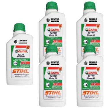 Imagem de KIT Com 5 Unidades de Óleo 2 Tempos Castrol Stihl 500ml Para Roçadeira