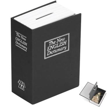 Imagem de SAFEDictionary Cofre de desvio com cadeado, cofre de livros de diversão, mini caixa de armazenamento de livro de simulação, dinheiro, joias, estojo de segurança com chaves para passaportes ocultos,