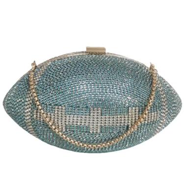 Imagem de Lyuxhetaokdiq Bolsa de ombro feminina em forma de futebol, bolsa de mão de rugby, bolsa de futebol exclusiva novidade, 1 azul