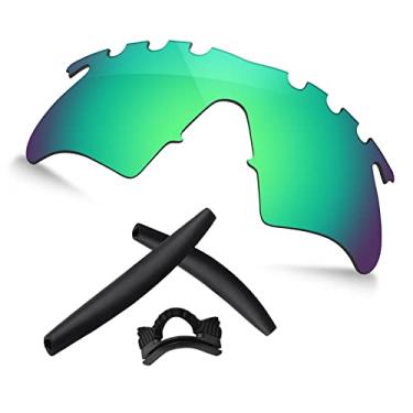 Imagem de TRUSHELL Lentes de reposição polarizadas | Kits de borracha para óculos de sol ventilados Oakley M Armação Verde Jade - Polarizado