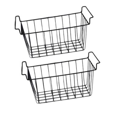 Imagem de WeiLaiKeQi 2Pcs Freezer Organizador Bin Cesta de Arame Rack de Armazenamento Profundo Conveniente Despensa Organização Refrigerador Bin para Casa Café, 39cmx20cmx20cm