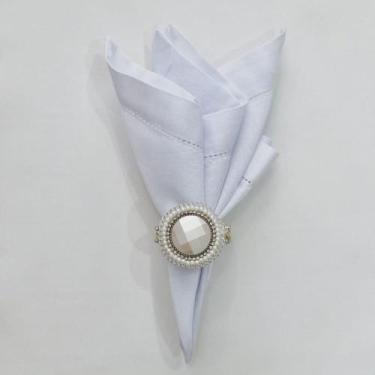 Imagem de Porta Guardanapo Medalhão Brilho - Decor Madame Blue, Marfim