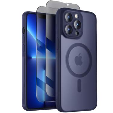 Imagem de Symcele Capa projetada para iPhone 13 Pro Max, compatível com MagSafe, com protetores de tela de privacidade X2, [proteção da câmera] [proteção contra quedas militares] capa de telefone à prova de