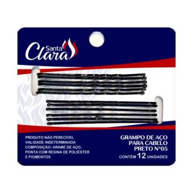 Imagem de Grampos De Cabelo De Aço Preto Nº 05 Santa Clara 12 un