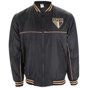 Imagem de Jaqueta Masculino Bomber Casaco São Paulo Dourado Ofic Spr, Preto, G