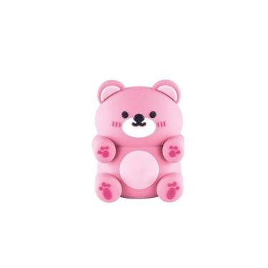 Imagem de Apontador Urso 1 Furo Lápis Comum Escolar - Und (Rosa)