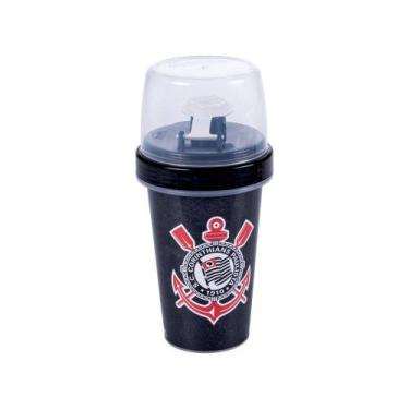 Imagem de Mini Shakeira Infantil Tampa Giratória Corinthians 320ml - Plasutil, P