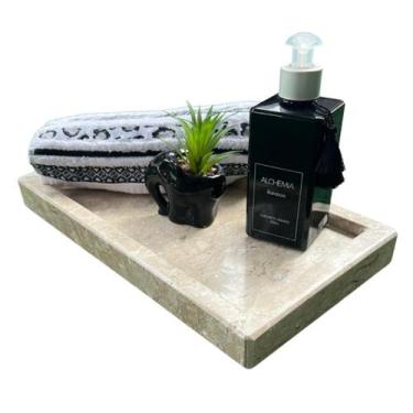 Imagem de Bandeja De Café Da Manhã Mármore Bege Luxo 34x19 - Casa Online